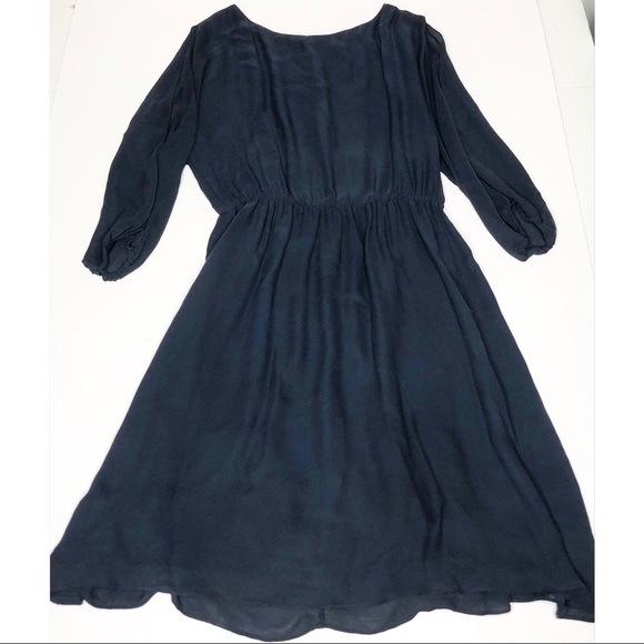 Alice + Olivia Navy Open Back Silk Dress m - Picture 8 of 8